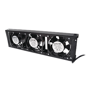 Kit de 3 Ventiladores 110 Vca (12 x 12 cm) con Clavija para Gabinete de Piso.