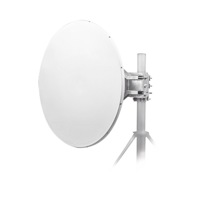 Antena direccional de 3 ft, frecuencia de (4.9 a 6.1 GHz), Ganancia de 32 dBi, Soporte de acero inoxidable, polaridad en 90 ° y 