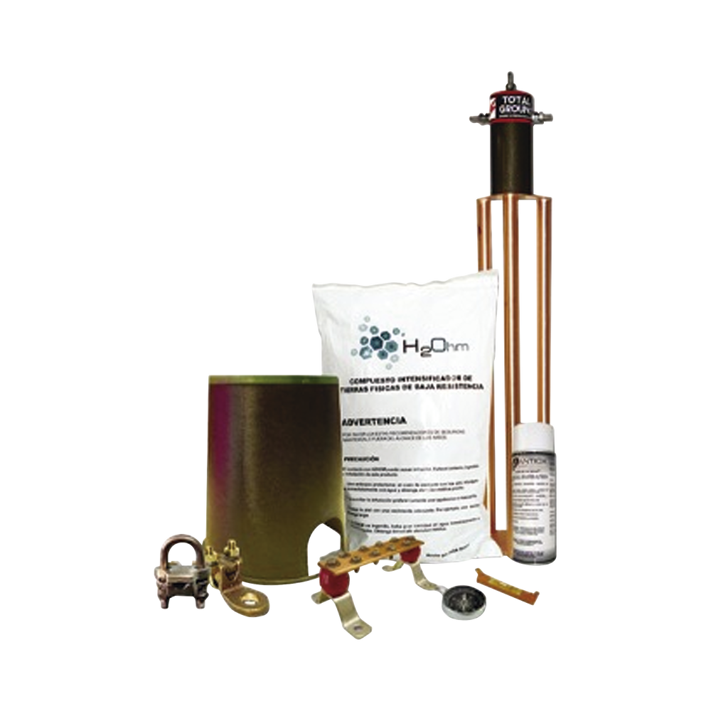 Kit para instalación de tierras físicas incluye: Electrodo, barra TGB, conectores cableado y mano de obra.